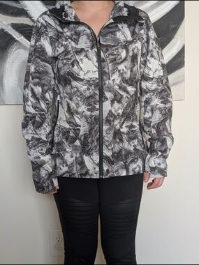 lululemon Break a Trail Jacket in the Take Flight Grey Multi abstract pattern